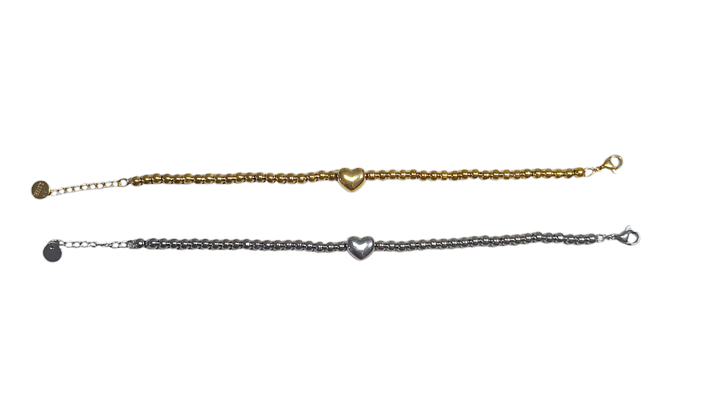 BRACCIALE SFERE E CUORICINO