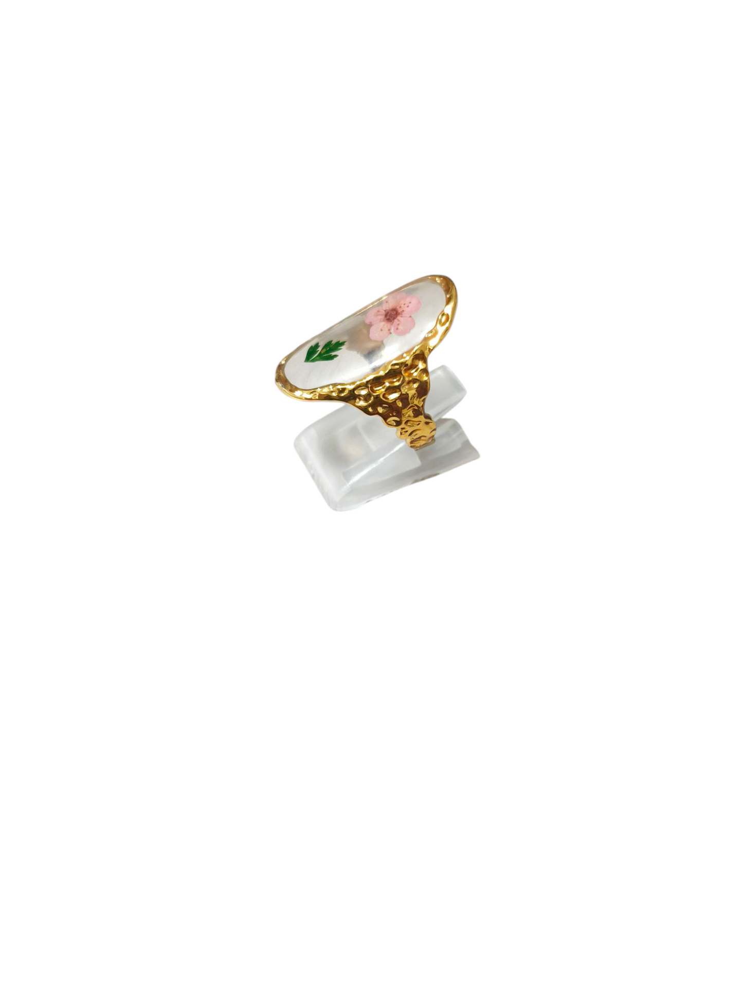 ANELLO FIORE EFFETTO MARTELLATO