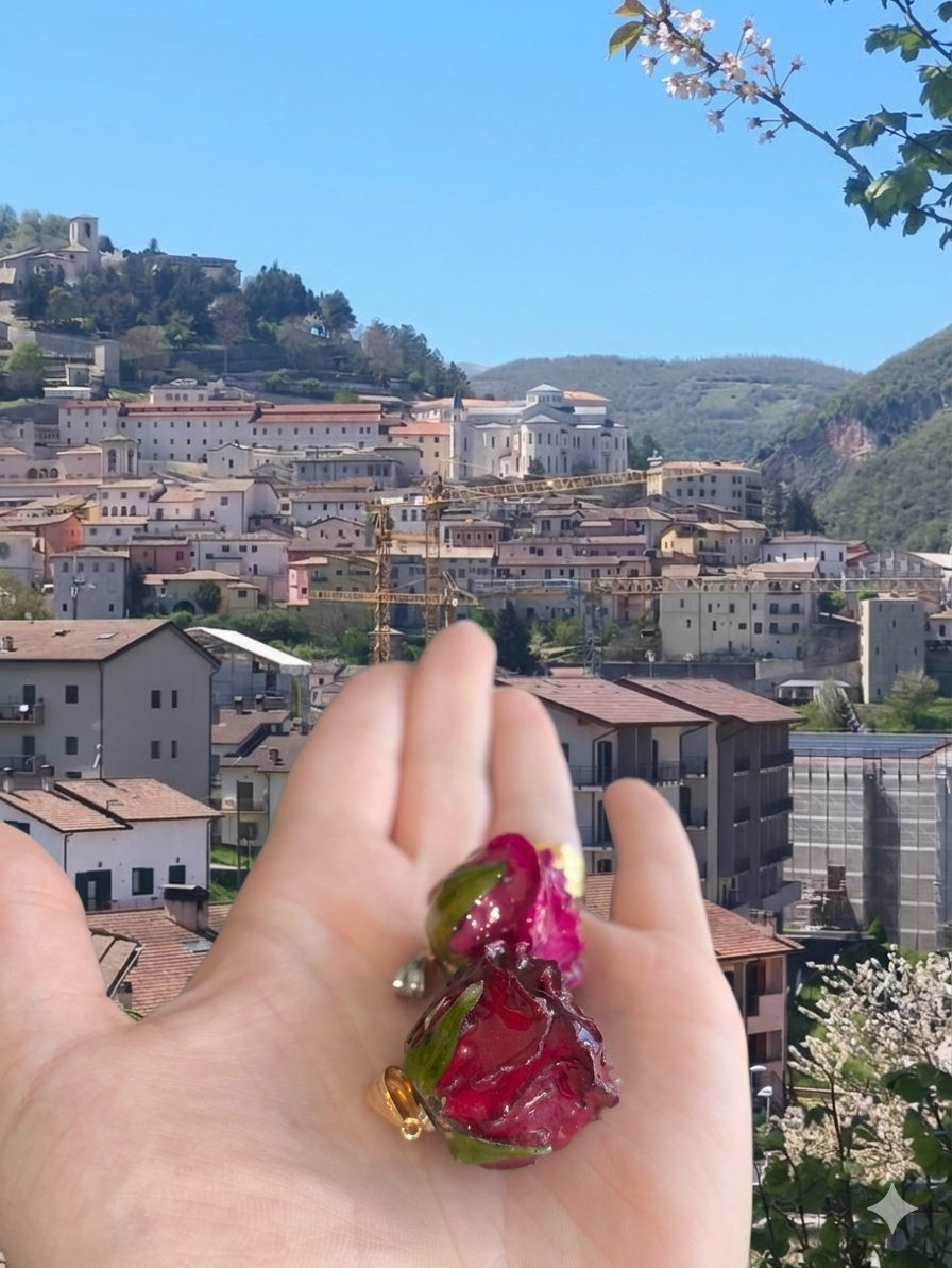 CIONDOLO BOCCIOLO ROSA DI RITA