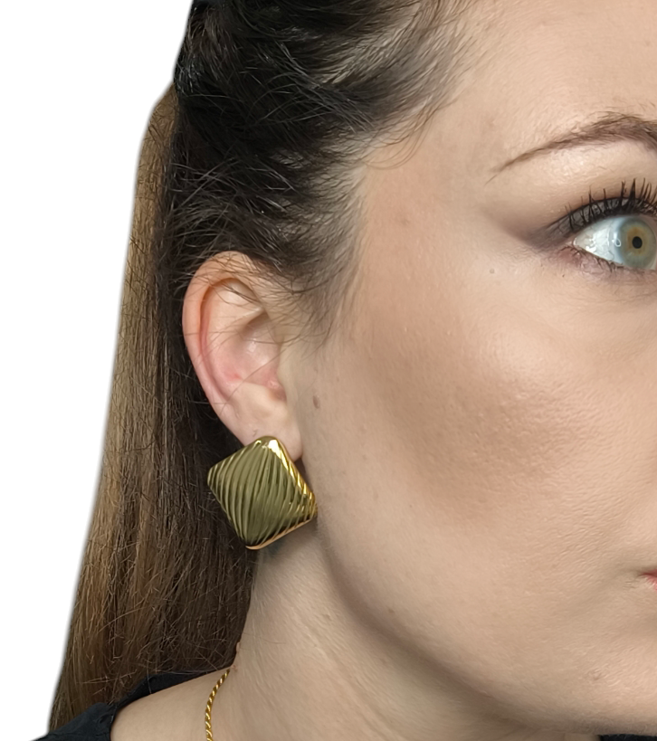 ORECCHINI SQUARE STRIATO