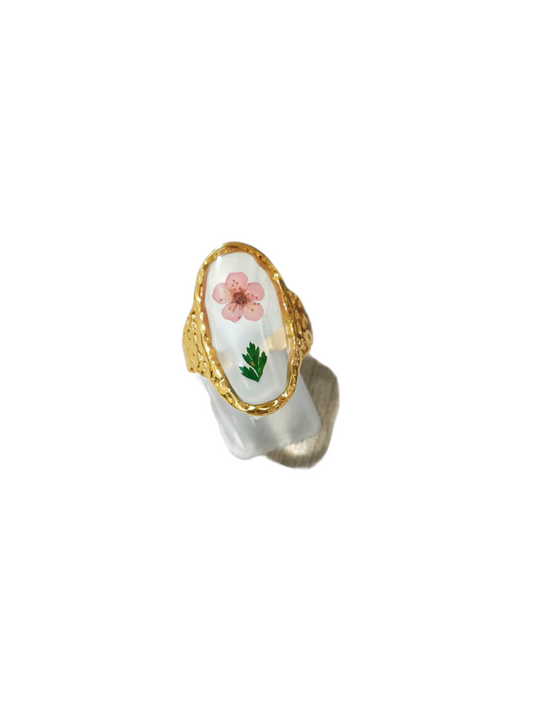 ANELLO FIORE EFFETTO MARTELLATO