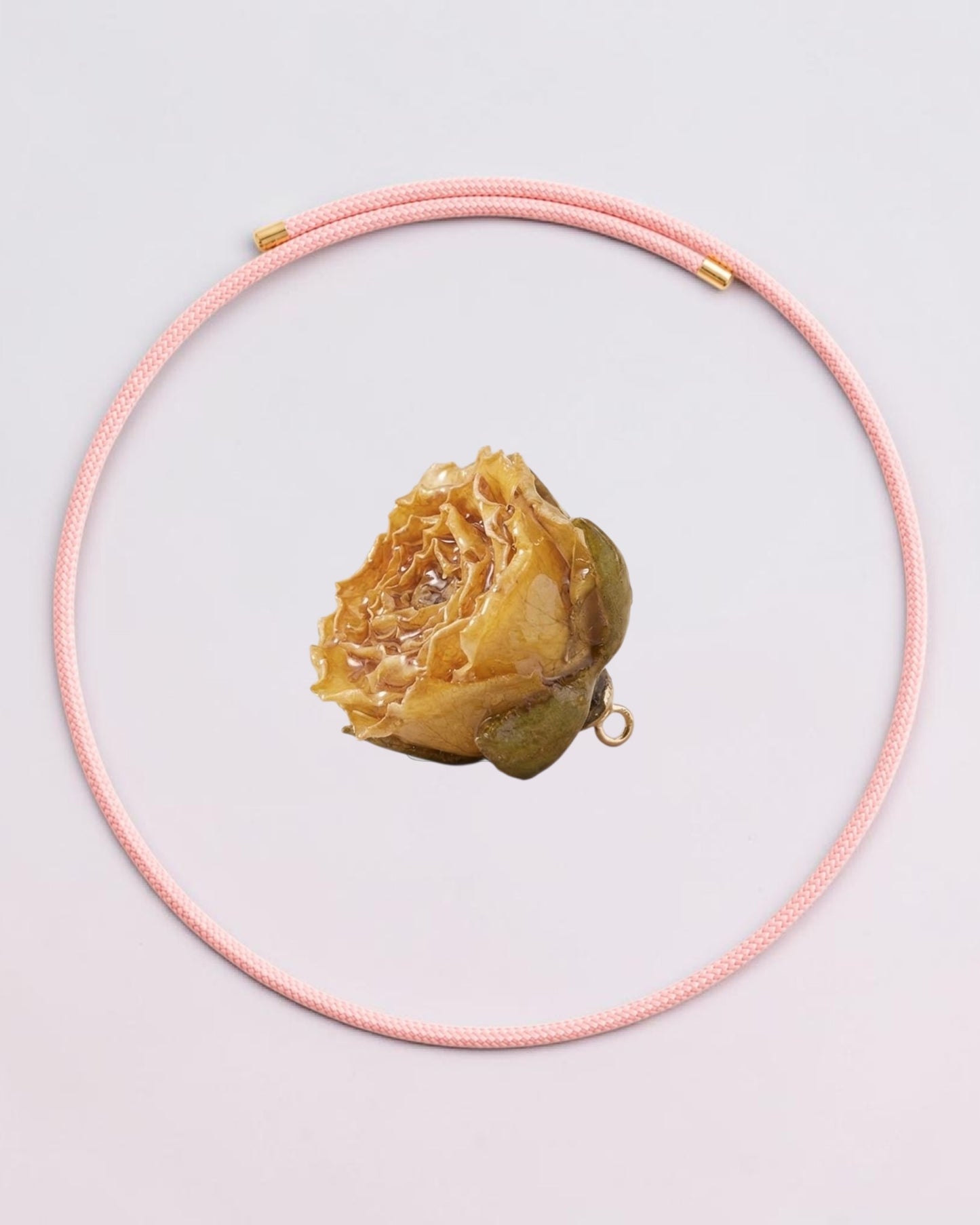 CIONDOLO BOCCIOLO DI ROSA DI RITA CHAMPAGNE CON COLLANA MAGNETICA