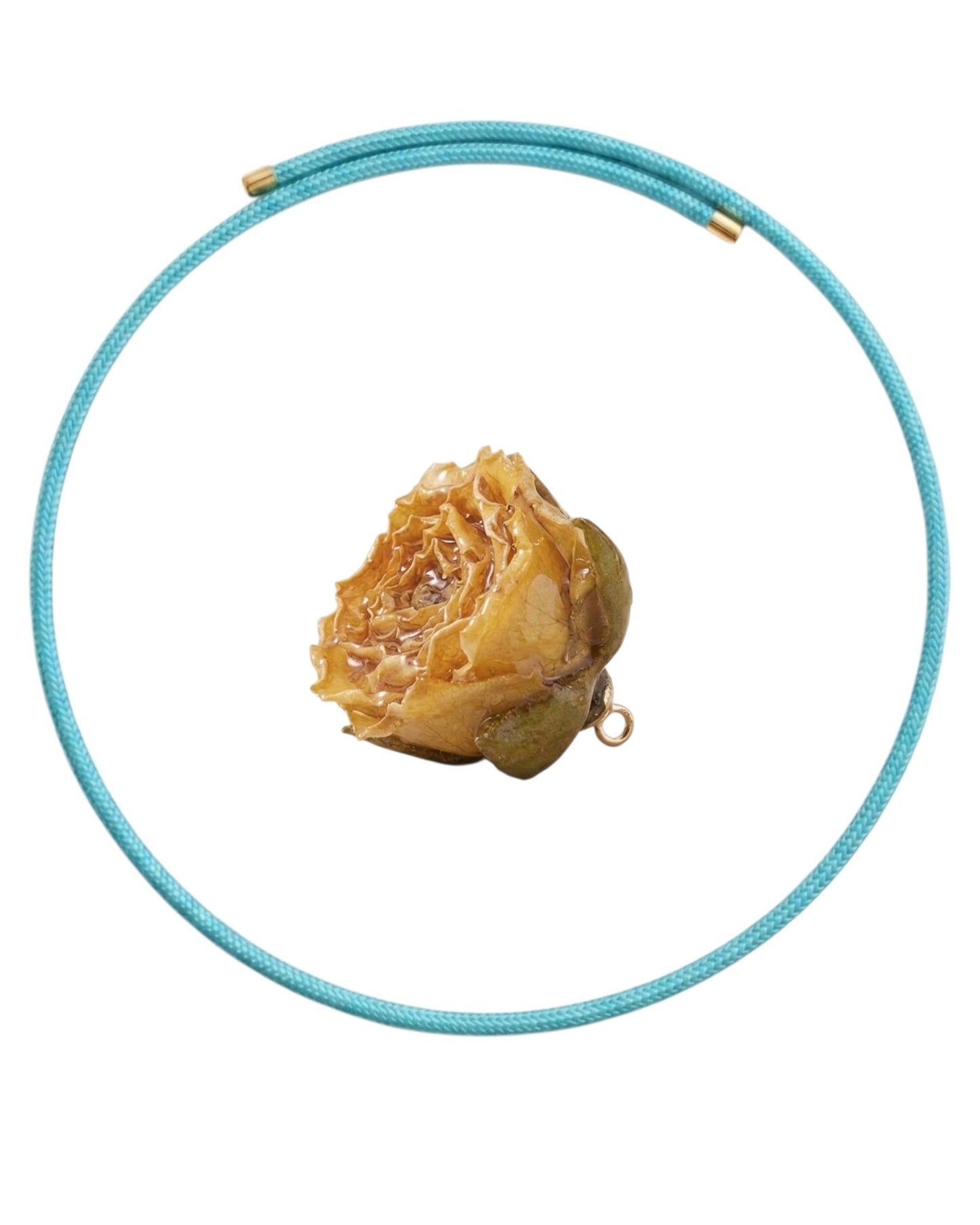 CIONDOLO BOCCIOLO DI ROSA DI RITA CHAMPAGNE CON COLLANA MAGNETICA