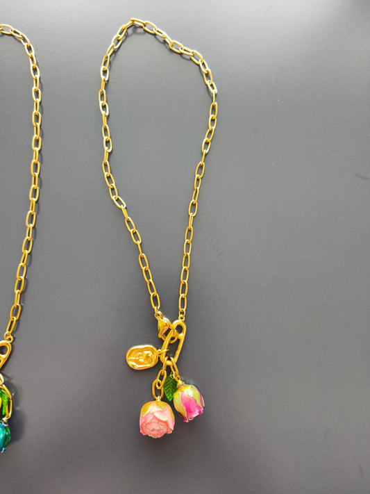 COLLANA BOCCIOLI DI ROSA